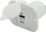 Eval Boat Power Plug Παροχή Ρεύματος για USB Διπλή Λευκό