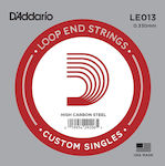 Daddario Single Steel String for Bouzouki Loop End Singles Plain Steel A (La) 0.013"