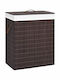 vidaXL Laundry Basket Bamboo Folding with Cap 52x32x62.5cm Brown 100lt