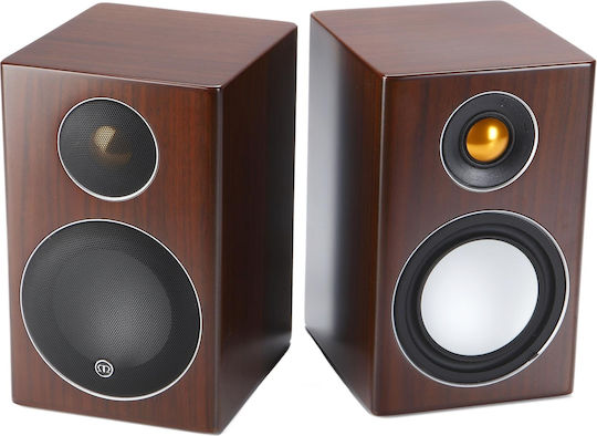 Monitor Audio Radius 90 Ζεύγος Ηχείων Hi-Fi Βιβλιοθήκης 75W 2 Δρόμων Π12.5xΒ14xΥ19.8εκ. Καρυδιά