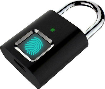 Padlock Brass With Fingerprint 50mm Black 50mm 1pcs