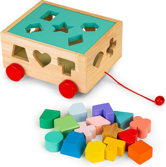 Ecotoys Συρόμενο Παιχνίδι Wooden Sorter Cart With Blocks από Ξύλο για 24+ Μηνών