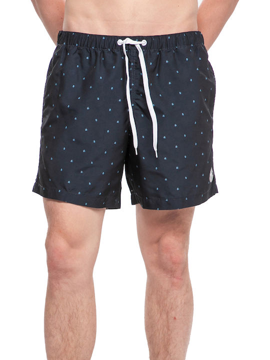 Tom Tailor Men's Swimwear Shorts Navy Blue with Patterns