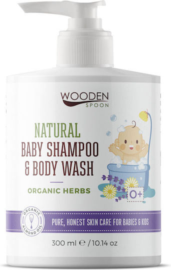Wooden Spoon Șampon și gel de duș 2 în 1 300ml cu pompa