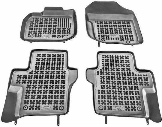 Rezaw Plast Set of Front and Rear Mats 4pcs Tray Type for Honda City 2008-2013 Black
