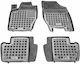 Rezaw Plast Set of Front and Rear Mats 4pcs Tray Type for Peugeot 307 Citroen C4 2004-2015 Black