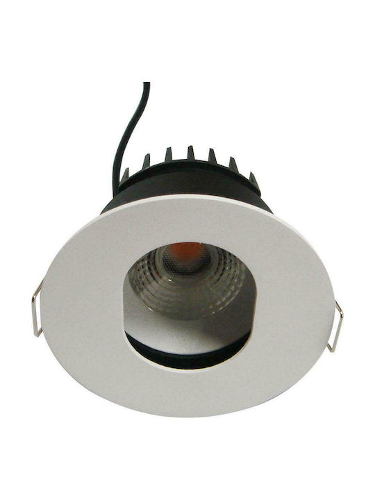 Viokef Top Spot Rund Metallisch Einbau Spot mit integriertem LED Weiß 9x9cm. 1Stück