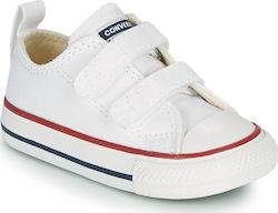 Converse Παιδικά Sneakers Toddlers' Easy-On Chuck Taylor All Star Top με Σκρατς Λευκά