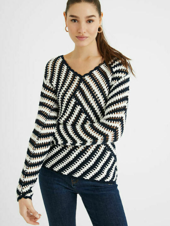 Niagara Women's Long Sleeve Sweater with V Neckline Multicolour