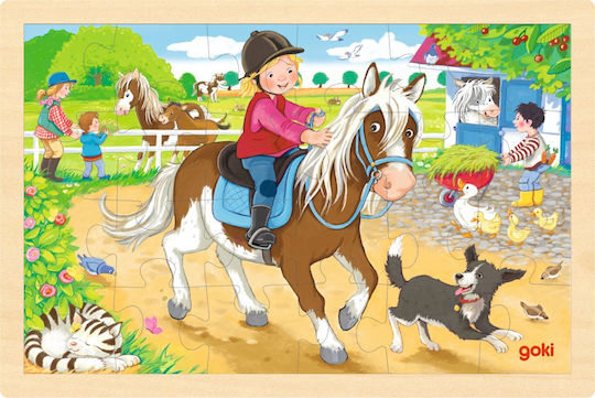 Lemnos Puzzle pentru Copii Ponei 24buc Goki