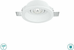 Fan Europe Morganar1 Кръгла Гипсова Скрита Светлина с Накрайник GU10 Бяла 15x15см Fan Europe Morganar1 Кръгла Гипсова Скрита Светлина с Накрайник GU10 Бяла 15x15см