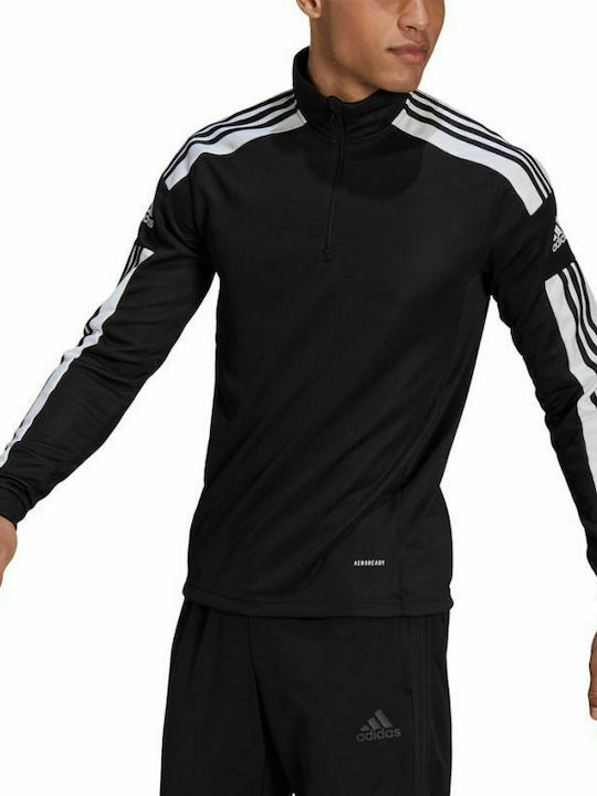 Adidas Squadra 21 Ανδρική Μπλούζα με Φερμουάρ Μακρυμάνικη Μαύρη