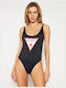 Guess One-Piece Swimsuit with Open Back Black
