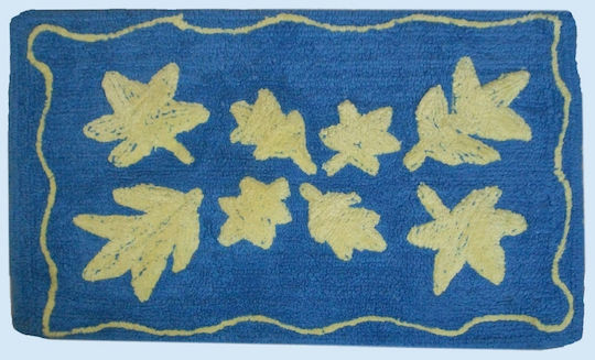 Dimcol Bath Mat Cotton Leaf 1531713309700070 Blue 50x85cm