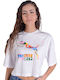 Puma Γυναικείο T-shirt Λευκό με Στάμπα
