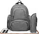 Miss Lulu Wickeltasche-Wickelrucksack Grey 32x42x15cm.