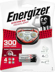 Energizer Headlamp LED Waterproof IPX4 with Maximum Brightness 300lm Vision HD Red