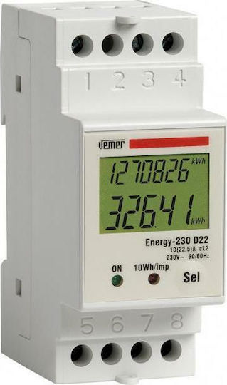 Vemer Energy 230 D22 Kilowatt-Zähler Elektrischen Messgeräts Einphasig Einphasig Digital Kwh 308-003444000