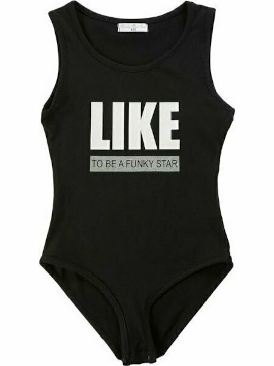 Kinder-Bodysuit Ärmellos Schwarz Like to Be Star