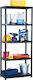Plastic Outdoor Shelving Unit with 5 Shelves Black 71x38x170cm