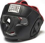 Leone Full Cover Adult Full Face Boxing Headgear Leather Black