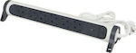 Legrand 6-Outlet Power Strip with USB and Surge Protection 1.5m Gray