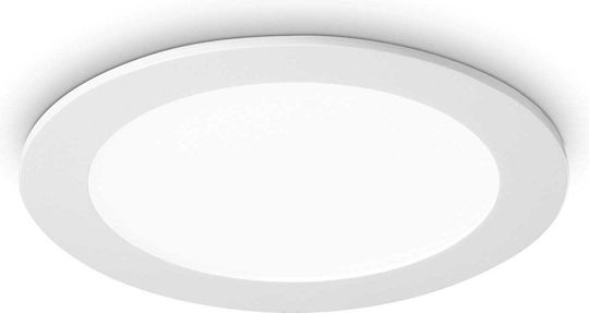 Ideal Lux Rund Vertieft LED Panel 20W mit Warmes Weiß Licht 3000K