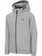 4F Boys Athleisure Cotton Hooded Sweatshirt with Zipper Gray