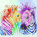 Diamond Dotz Diamond Painting Canvas Kit Ψηφιδωτό - Rainbow Zebras