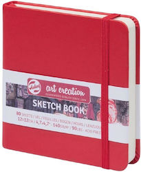 Royal Talens Skizzenblock Skizzenbuch Art Creation Sketch Book Rot 80 Blätter 12x12cm