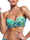 Bluepoint Strapless Bikini Top με Ενίσχυση Floral Πράσινο