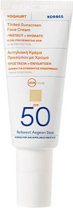 Korres Yoghurt Cremă Solară Waterproof de Față SPF50 cu Pigment 40ml