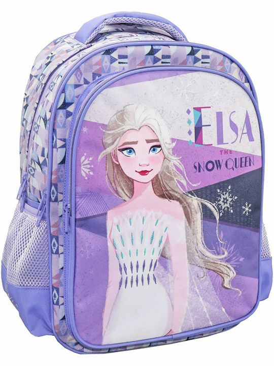 Διακάκης Frozen 2 Elsa The Snow Queen Σχολική Τσάντα Πλάτης Δημοτικού σε Μωβ χρώμα 25lt