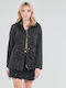 Only Women's Short Parka Jacket for Winter with Hood Black