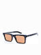 Retrosuperfuture 1968 Unisex Sunglasses with Black Plastic Frame and Orange Lens