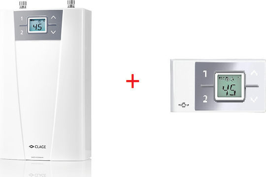 Clage CEX 6/9 U + Remote Control An der Wand montiert Inverter Sofortiger Warmwasserspeicher Zentrale Installation 8.8kW