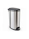 Eurocasa Mülleimer aus Edelstahl mit Pedal 30 l Inox-Schwarz