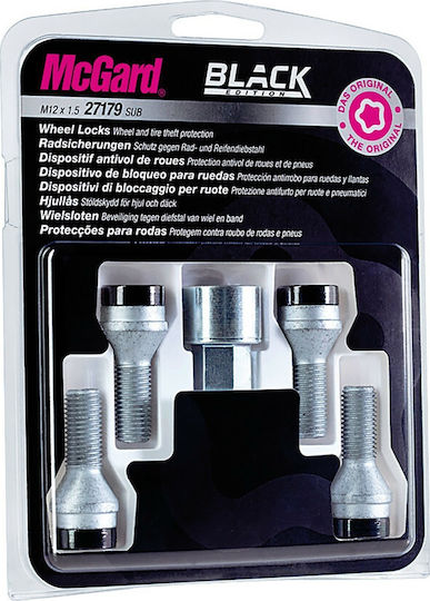 Lampa Security Bolts Conical Black A120 M12x1.5mm for Key No 17 4pcs