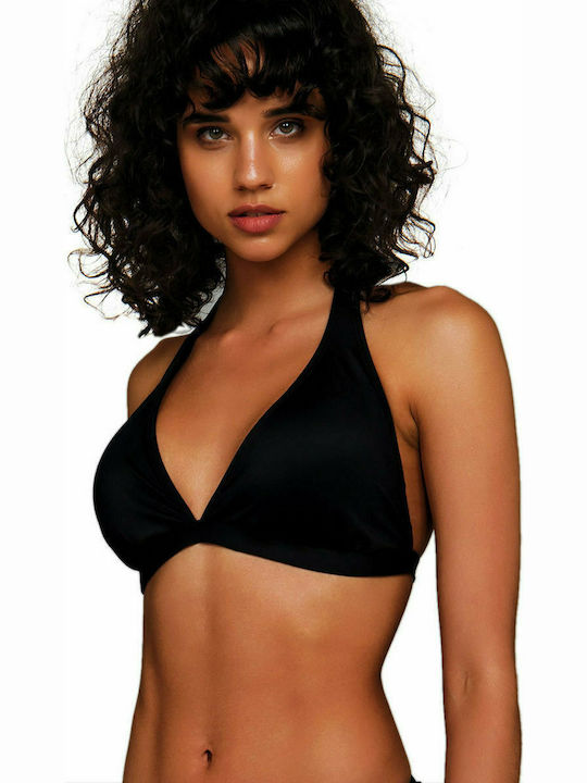 Blu4u Triangle Bikini Top Fashion Solids Black