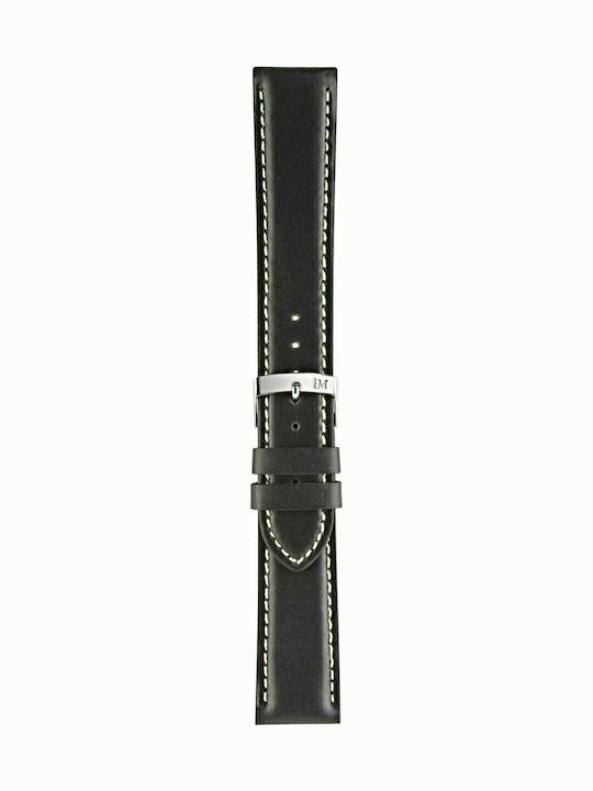 Morellato Rodius Δερμάτινο Λουράκι Μαύρο 22mm