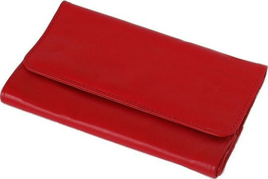 Tou Pappou Tabaktasche aus Künstliches Leder Rote mit Magnetverschluss 15x9cm