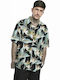 Short-sleeved Shirt in Wide Line Floral Green