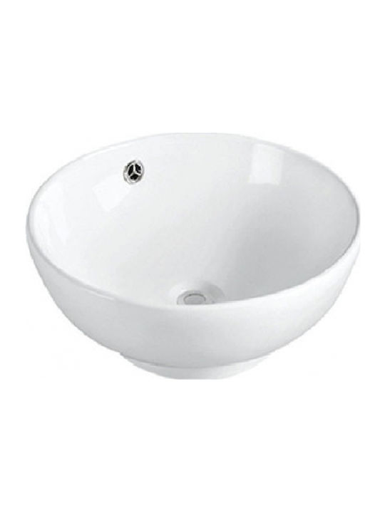 Bowl Vessel Sink Porcelain 40x40x15cm White