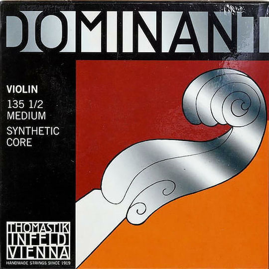 Thomastik Einzeln Synthetischer Kern Saiten 4Stück für Geige 1/2 / 3/4 Dominant Violin Mittel 1/2