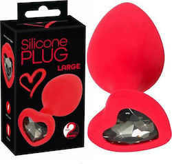 You2Toys Silicone Plug Large Dop Anal Mare Roșie 10cm 05377560000