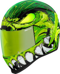 Icon Airform Manik'r Full Face Helmet with Sun Visor DOT / ECE 22.05 Green KR2169