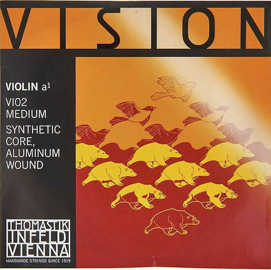 Thomastik Μονή Synthetic Core Χορδή για Βιολί 4/4 Vision Violin 4/4 Medium A (La) Aluminium