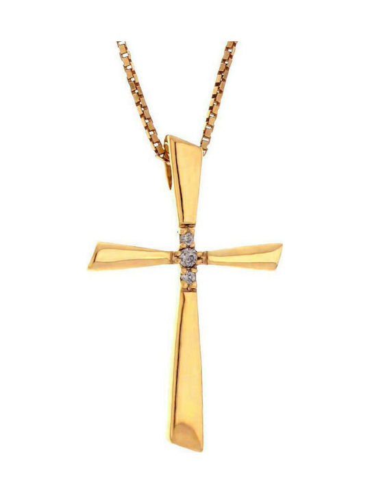 Q-Jewellery Damen Gold Kreuz 14K