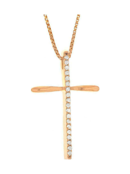 Q-Jewellery Women's Rose Gold Cross 14K