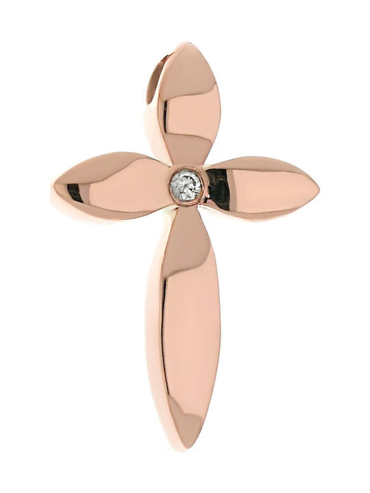 Q-Jewellery Women's Rose Gold Cross 14K